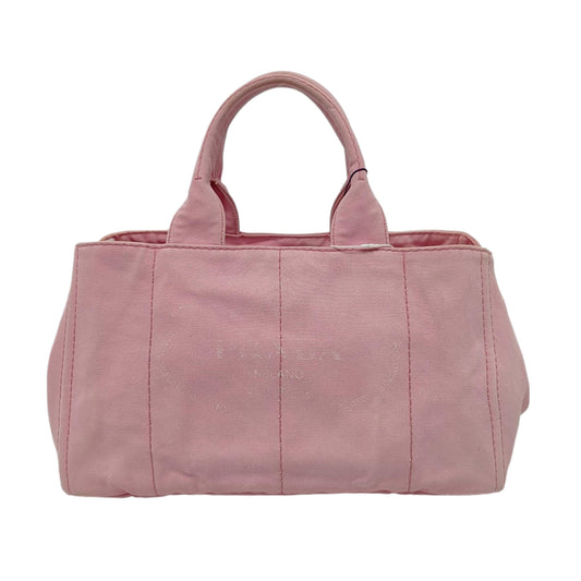 PRADA Denim Pink Canvas Printed Quilted Handbag Golden hardware-(SKU)-959457945