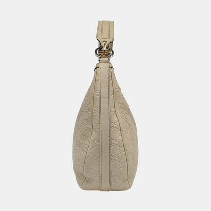 GUCCI Beige Cowhide Monogrammed Tote Handbag Single Shoulder Bag Golden hardware-(SKU)-959591778