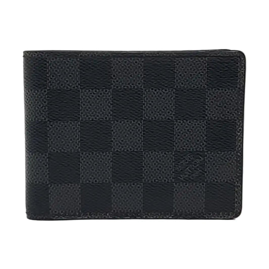 LOUIS VUITTON SLENDER Gray Coated Canvas Chessboard Plaid Wallet-(SKU)-959718553