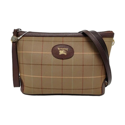 BURBERRY Light Green Canvas Clutch Brown Hardware-(SKU)-959766282