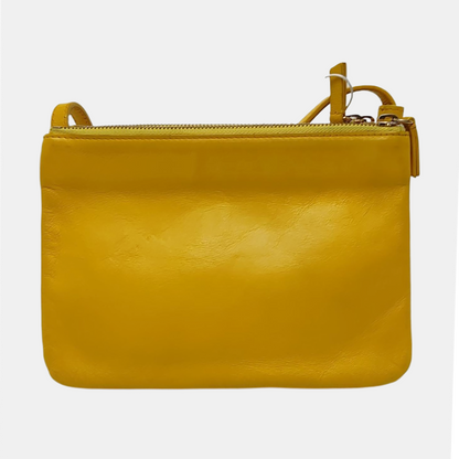 CELINE TRIO Small size Orange Cowhide Crossbody Single Shoulder Bag Golden hardware-(SKU)-959742299