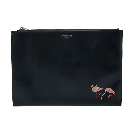YSL Black cowhide printed handbag Silver Hardware-(SKU)-959836172