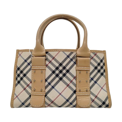 BURBERRY Tote bag Beige Canvas Handbag Silver Hardware-(SKU)-959771657