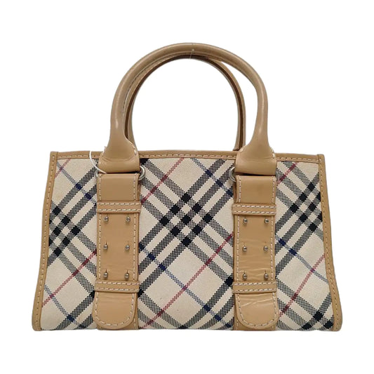 BURBERRY Tote bag Beige Canvas Handbag Silver Hardware-(SKU)-959771657