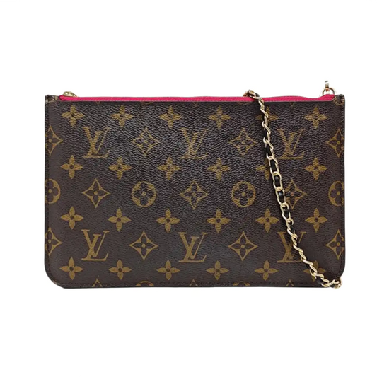 LOUIS VUITTON NEVERFULL Dark Brown Coated Canvas Monogrammed Shopping Bag Handbag Golden hardware-(SKU)-959999069