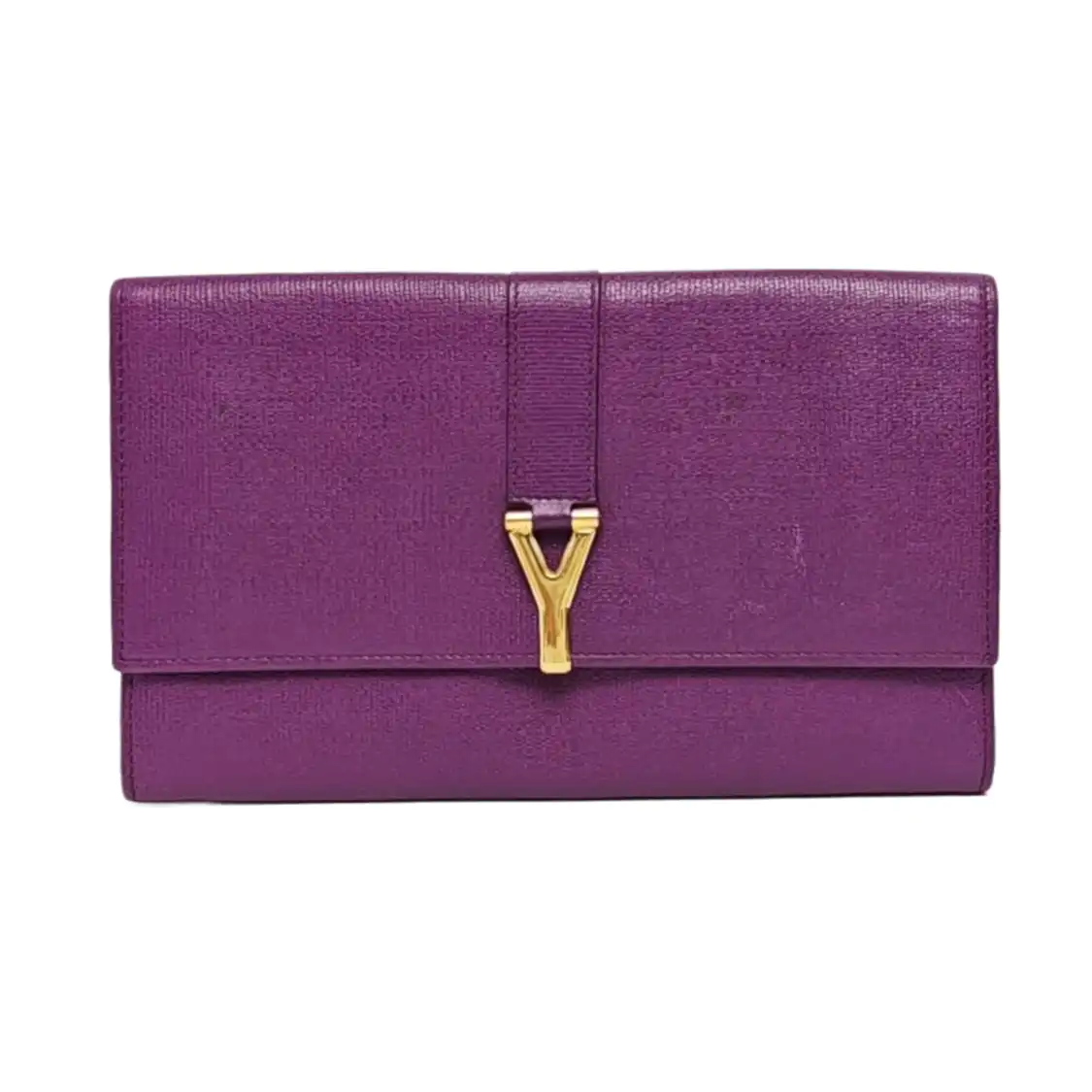 YSL CHYC Y LIGNE Purple Cowhide Embossed Clutch Golden hardware-(SKU)-959946946