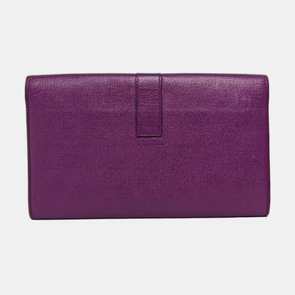 YSL CHYC Y LIGNE Purple Cowhide Embossed Clutch Golden hardware-(SKU)-959946946