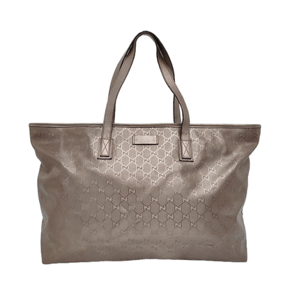 GUCCI GG Imprime Gray coated canvas monogram handbag, shoulder bag Silver Hardware-(SKU)-959892068