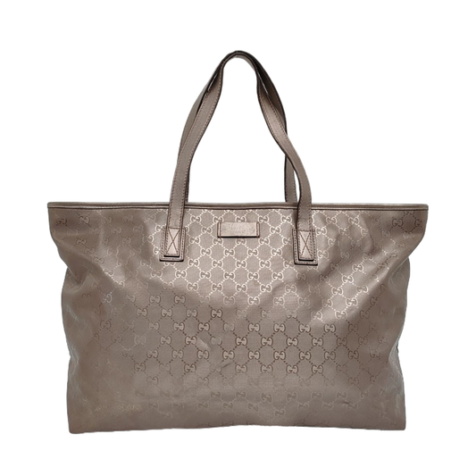 GUCCI GG Imprime Gray coated canvas monogram handbag, shoulder bag Silver Hardware-(SKU)-959892068