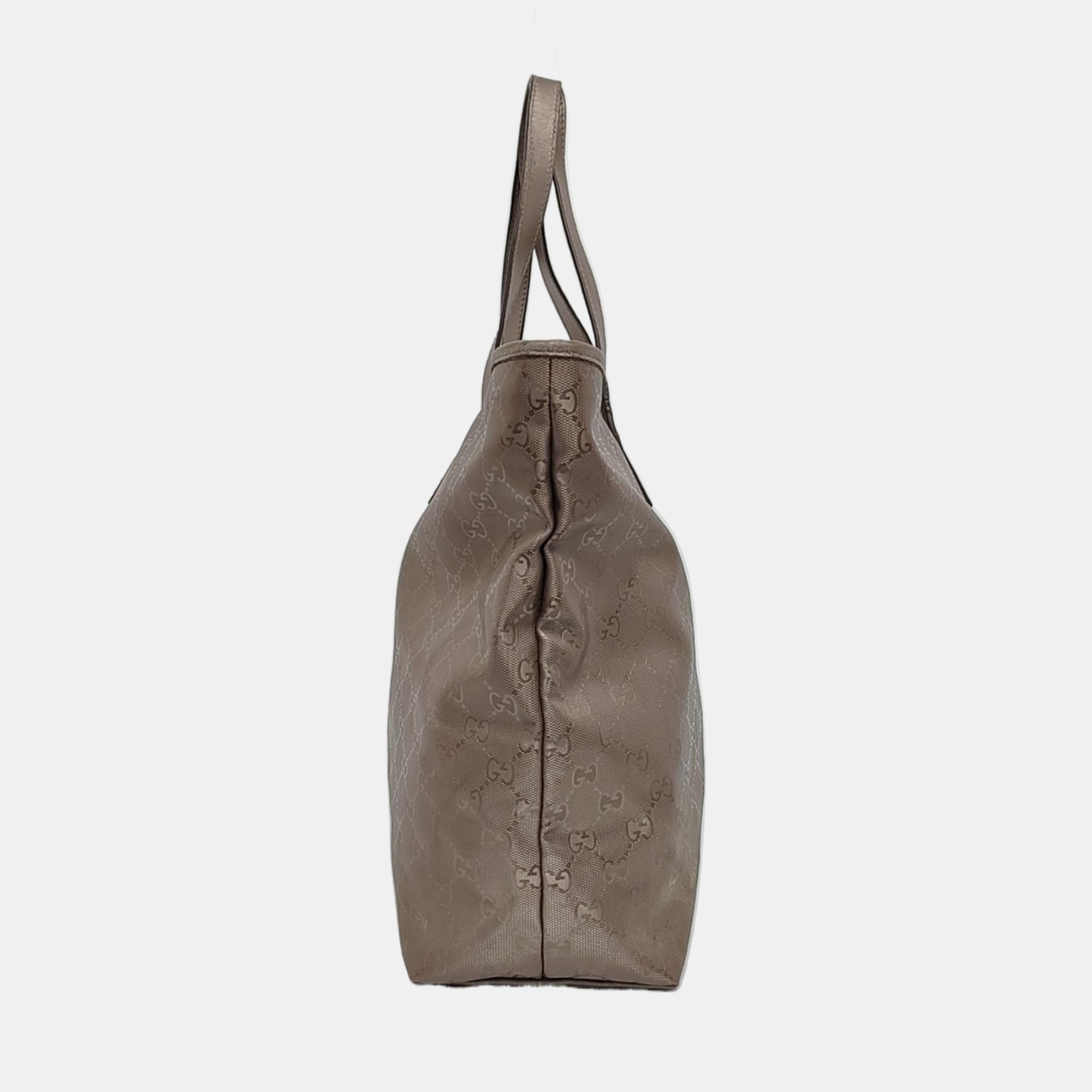 GUCCI GG Imprime Gray coated canvas monogram handbag, shoulder bag Silver Hardware-(SKU)-959892068