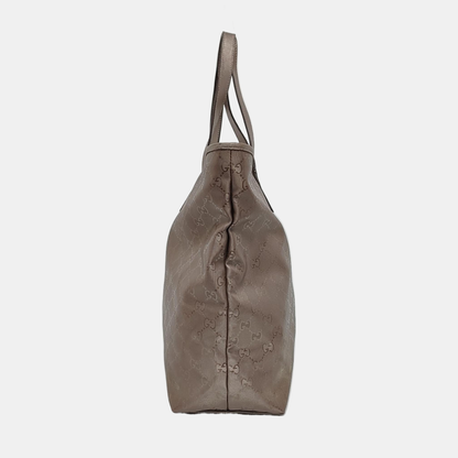 GUCCI GG Imprime Gray coated canvas monogram handbag, shoulder bag Silver Hardware-(SKU)-959892068