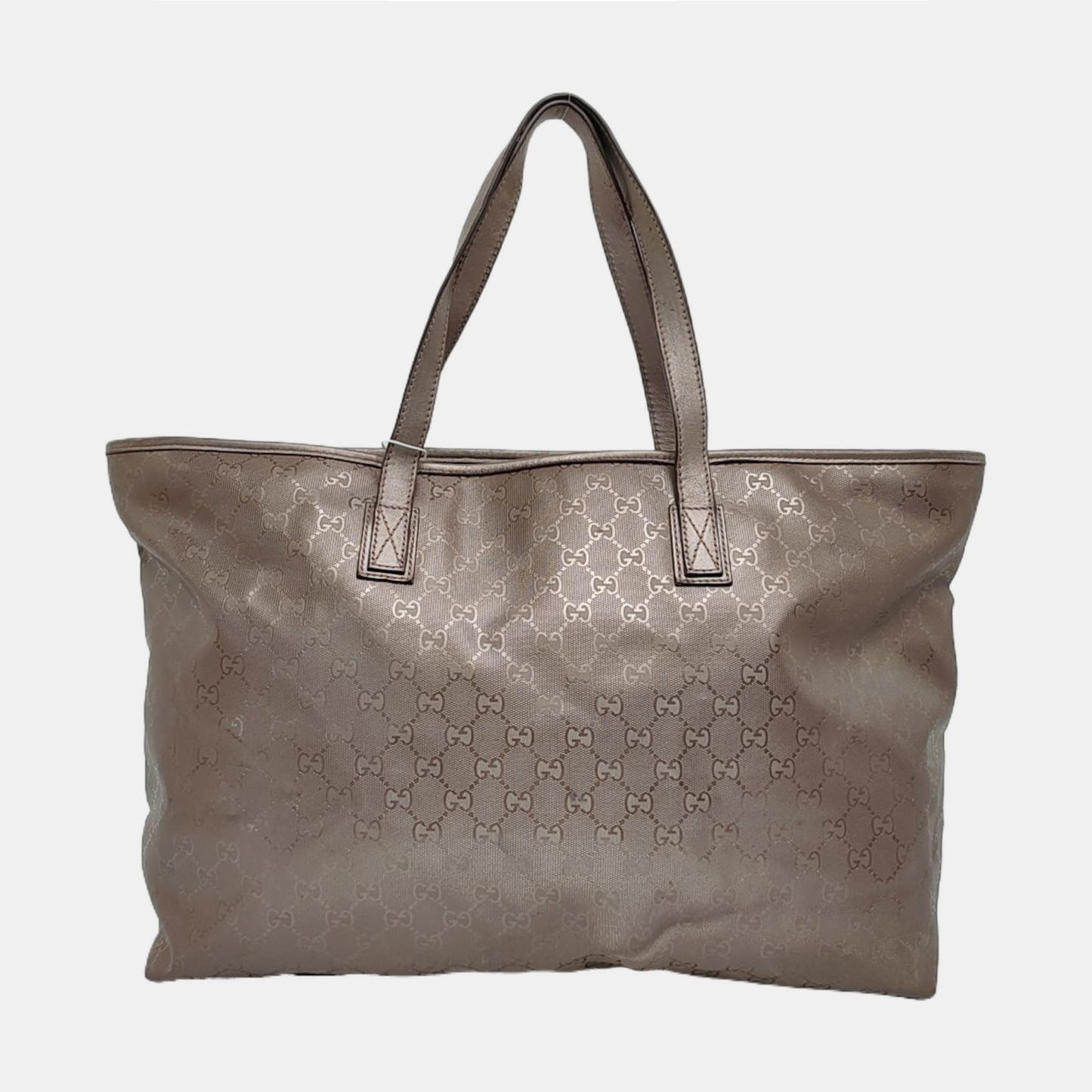 GUCCI GG Imprime Gray coated canvas monogram handbag, shoulder bag Silver Hardware-(SKU)-959892068