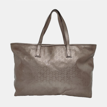 GUCCI GG Imprime Gray coated canvas monogram handbag, shoulder bag Silver Hardware-(SKU)-959892068