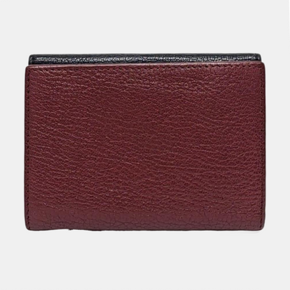 Miu Miu Miu Délice Burgundy Calfskin Leather Wallet Golden hardware-(SKU)-960123346
