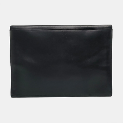 CELINE Black Leather Embossed Clutch Golden hardware-(SKU)-960199598