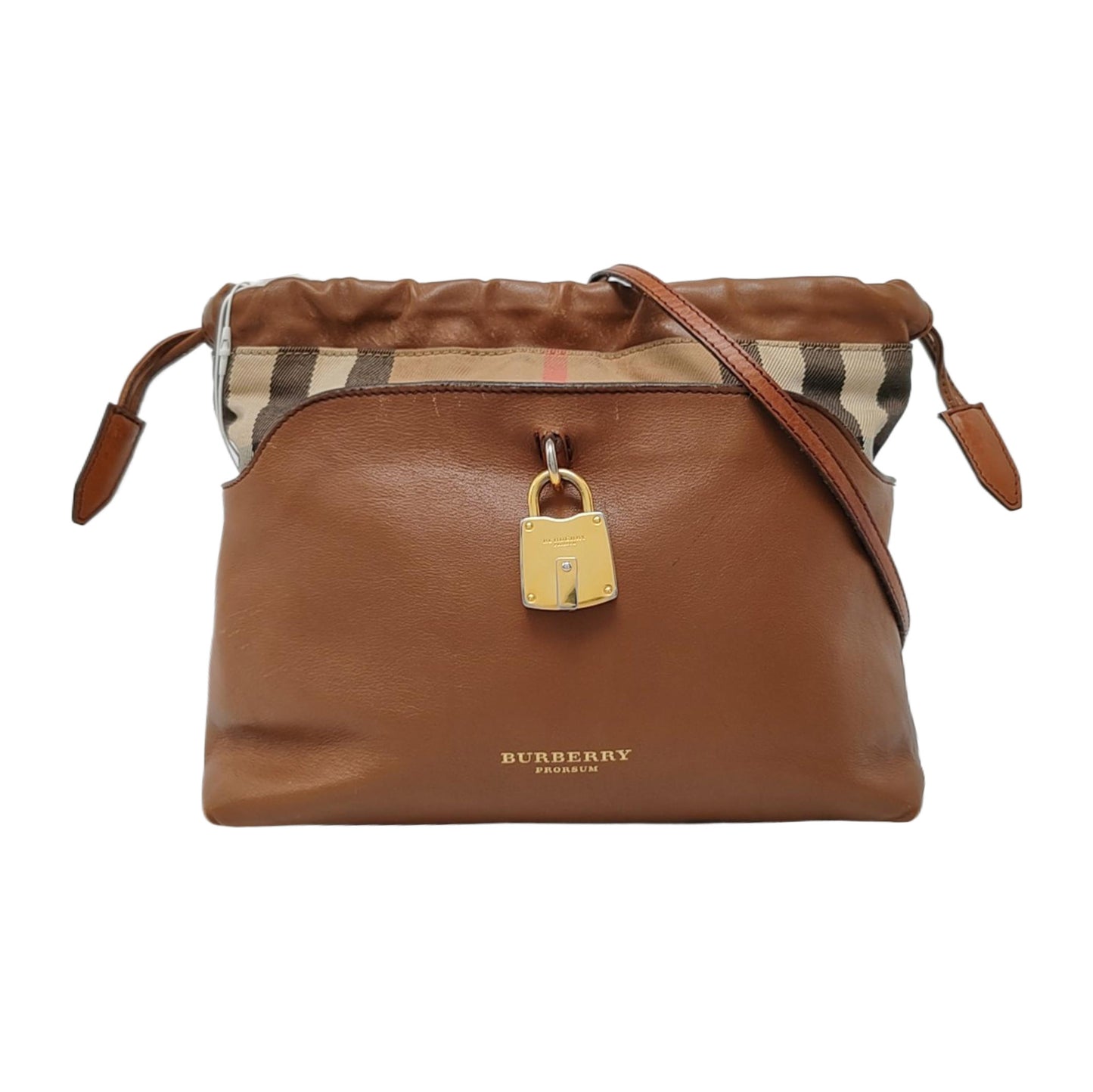 BURBERRY Brown Leather Crossbody Single Shoulder Bag Golden hardware Removable shoulder strap-(SKU)-941129848