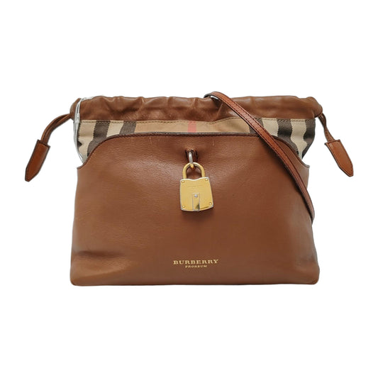 BURBERRY Brown Leather Crossbody Single Shoulder Bag Golden hardware Removable shoulder strap-(SKU)-941129848