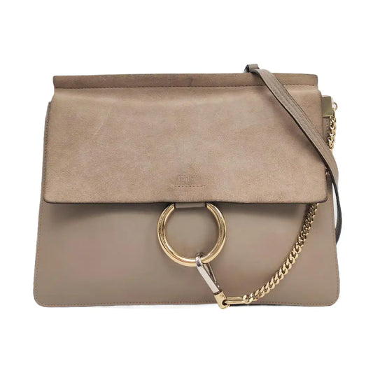 Chloé Faye Medium size Grey Cowhide Crossbody Bag Golden Silver Hardware Removable shoulder strap-(SKU)-960170857