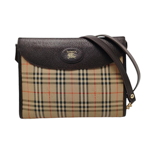 BURBERRY Brown Canvas Warhorse Grain Handbag Crossbody Single Shoulder Bag Golden hardware-(SKU)-959933815