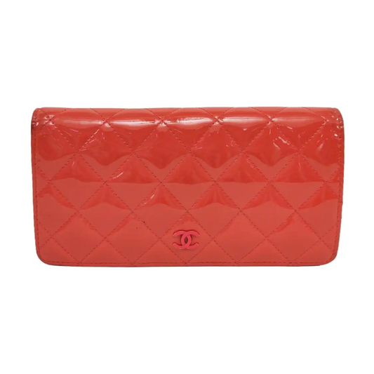 CHANEL Red Cowhide Diamond Quilted Wallet Red Hardware 16nan-(SKU)-959584010