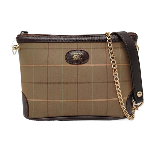 BURBERRY Light Green Canvas Clutch Golden hardware-(SKU)-959769066