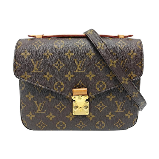LOUIS VUITTON MÉTIS medium size, brown coated canvas monogram crossbody bag, shoulder bag, handbag with golden hardware and detachable strap-(SKU)-960302359