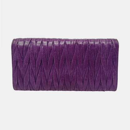 Miu Miu Purple Calf Leather Quilted Wallet Golden hardware Sub-bag-(SKU)-960261981