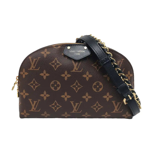 LOUIS VUITTON BE ALMA Brown coated canvas monogram shell bag shoulder bag crossbody bag with gold hardware 2 removable shoulder straps and complete accessories-(SKU)-960305671