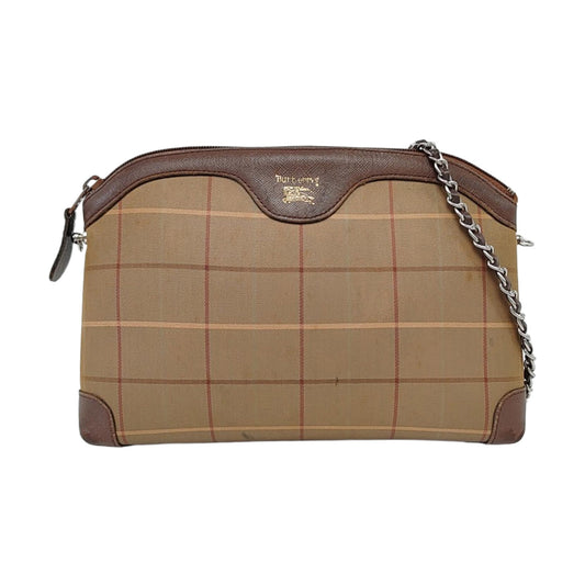 BURBERRY Khaki Fabric Handbag Brown Hardware-(SKU)-960263647
