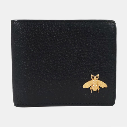 GUCCI Animalier Black Cowhide Bee Wallet Golden hardware-(SKU)-960311635