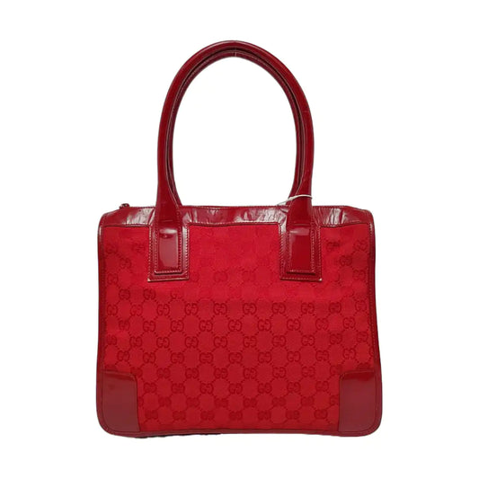 GUCCI Red fabric old flower handbag, single shoulder bag Golden hardware-(SKU)-960504156