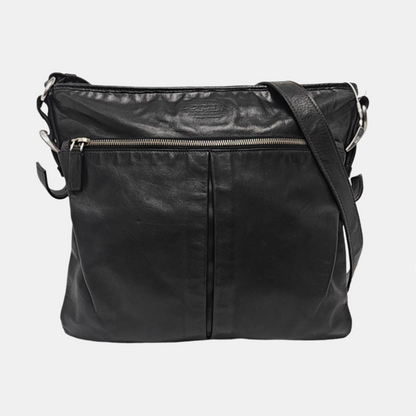 PRADA Black Leather Crossbody Bag Single Shoulder Bag Silver Hardware-(SKU)-960372112