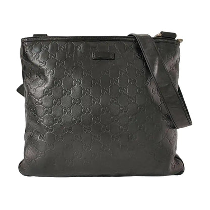 GUCCI GG Imprime Black Cowhide Monogrammed Quilted Crossbody Shoulder Bag Golden hardware-(SKU)-960401347