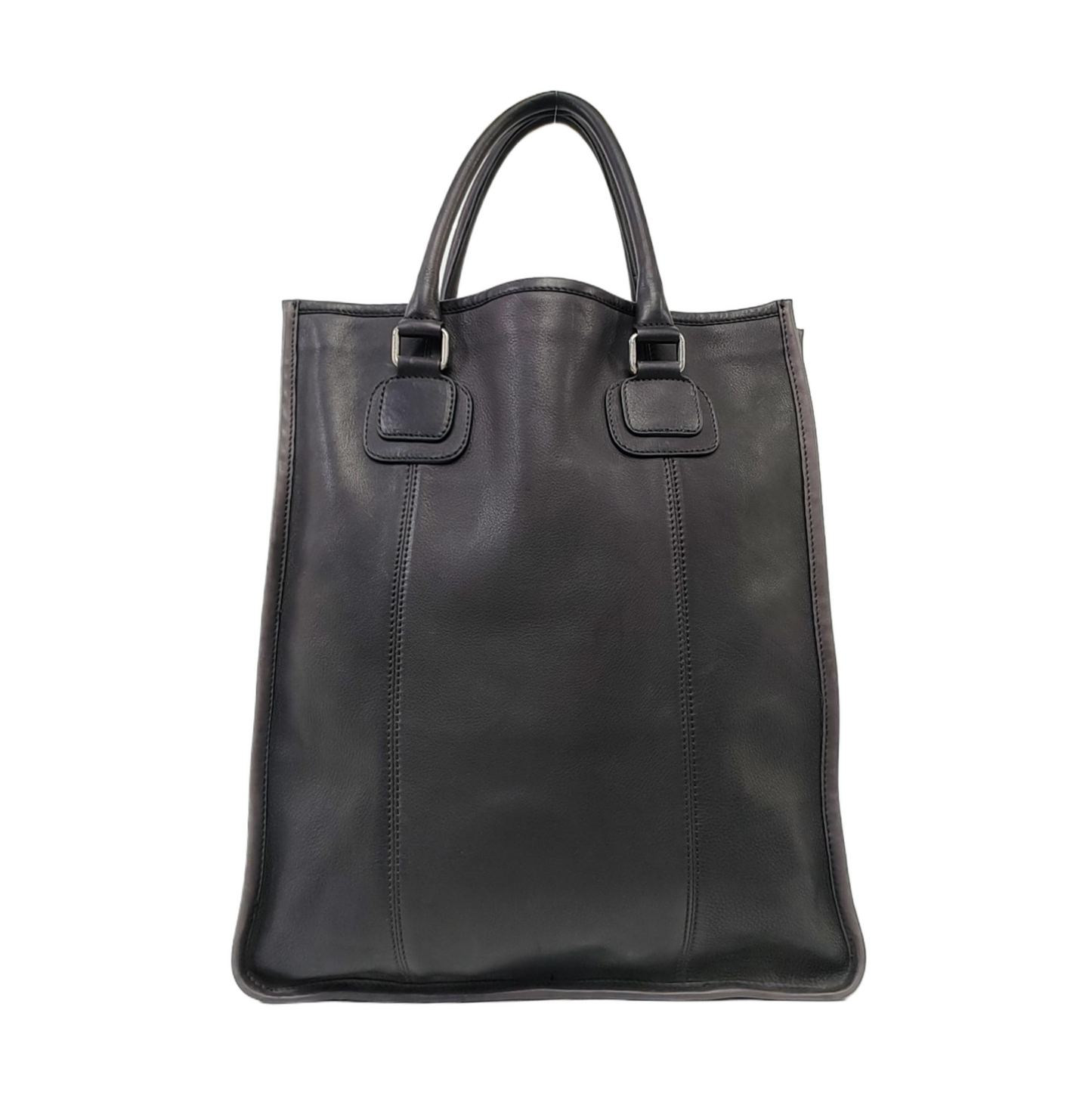 FENDI Tote bag Black cowhide tote bag Silver Hardware-(SKU)-960577397