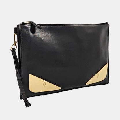 FENDI Black cowhide monster handbag Golden hardware-(SKU)-960374012