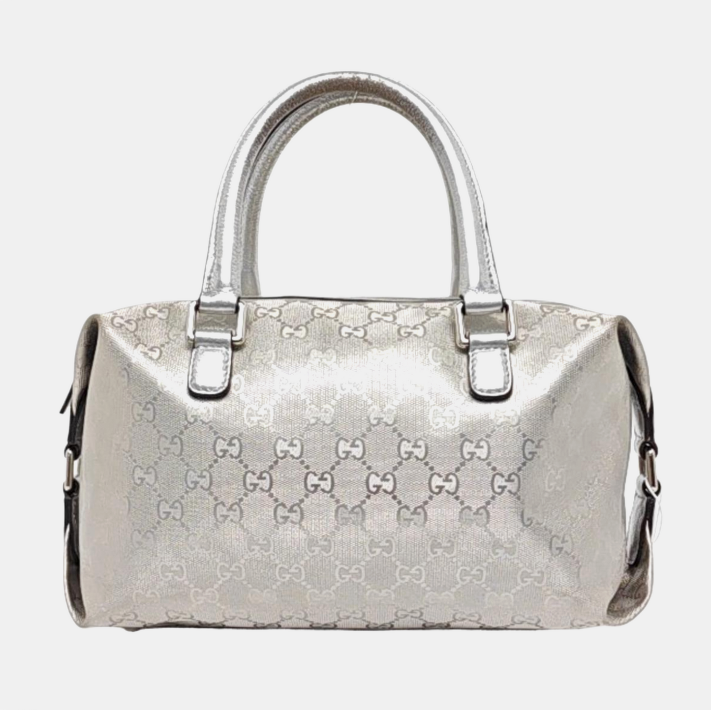 GUCCI Guccissima  Silver Coated Canvas Monogram Handbag Single Shoulder Bag Silver Hardware-(SKU)-960541171