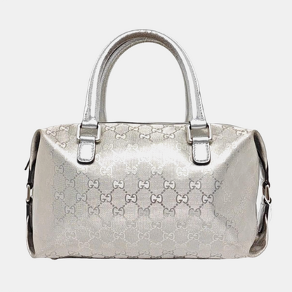 GUCCI Guccissima  Silver Coated Canvas Monogram Handbag Single Shoulder Bag Silver Hardware-(SKU)-960541171