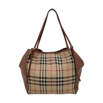 BURBERRY Canterbury Khaki Canvas Battle Horse Pattern Single Shoulder Bag Handbag Golden hardware shoulder straps-(SKU)-960791527