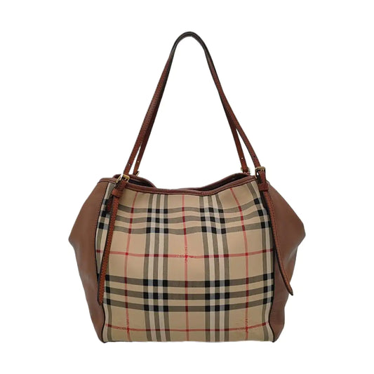 BURBERRY Canterbury Khaki Canvas Battle Horse Pattern Single Shoulder Bag Handbag Golden hardware shoulder straps-(SKU)-960791527
