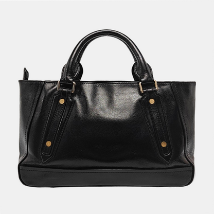 BURBERRY Somerford Black Leather Stud Single Shoulder Handbag Golden Silver Hardware Removable shoulder strap-(SKU)-960988293