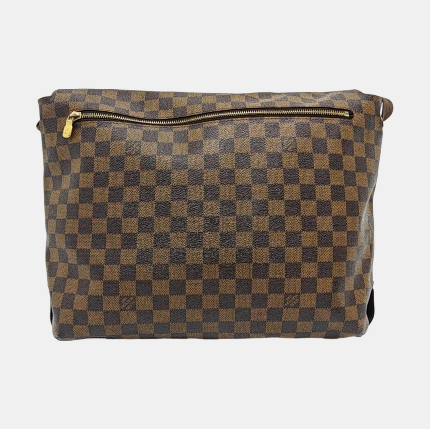 LOUIS VUITTON BROOKLYN Medium size Brown Coated Canvas Checkerboard Crossbody Shoulder Bag Golden hardware-(SKU)-960589506
