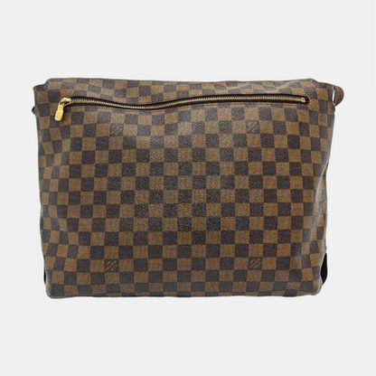 LOUIS VUITTON BROOKLYN Medium size Brown Coated Canvas Checkerboard Crossbody Shoulder Bag Golden hardware-(SKU)-960589506