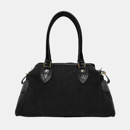 FENDI Black织物双FHandheld包 Golden hardware-(SKU)-960605118