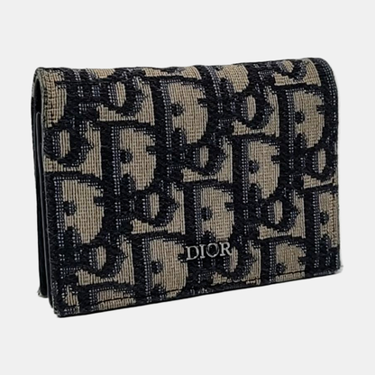 DIOR Black Canvas Vintage Wallet Silver Hardware-(SKU)-956306992
