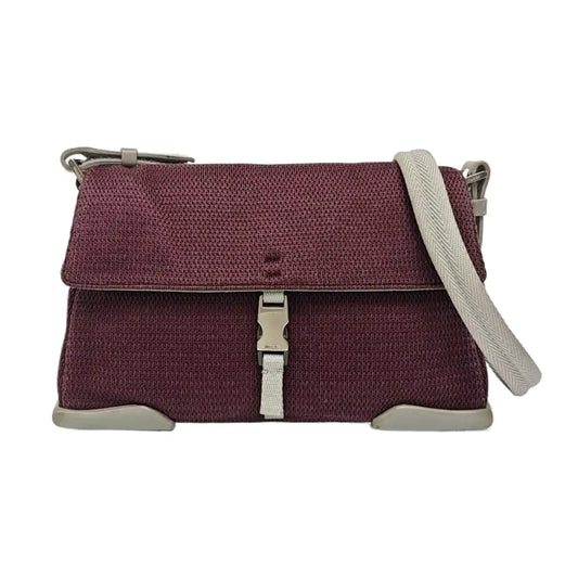 PRADA Purple Fabric Single Shoulder Bag Silver Hardware Removable shoulder strap-(SKU)-950006519