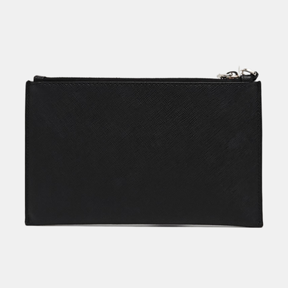 PRADA Black Cowhide Logo Monogram Handbag Silver Hardware-(SKU)-955758933