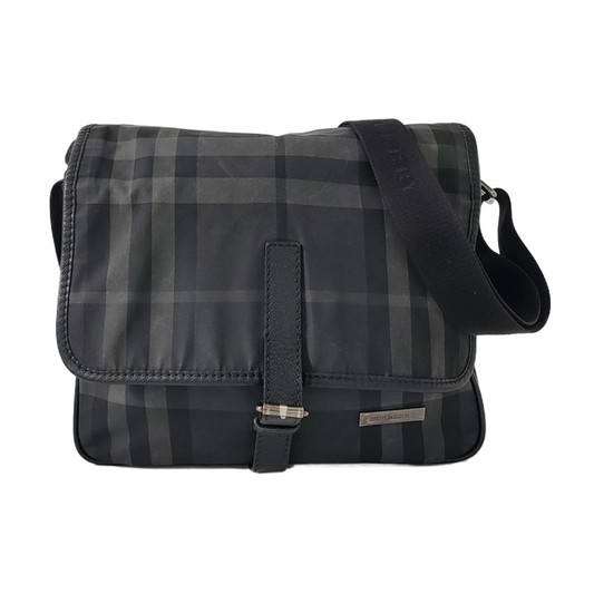 BURBERRY Grey Nylon Single Shoulder Bag Crossbody Silver Hardware-(SKU)-954024559