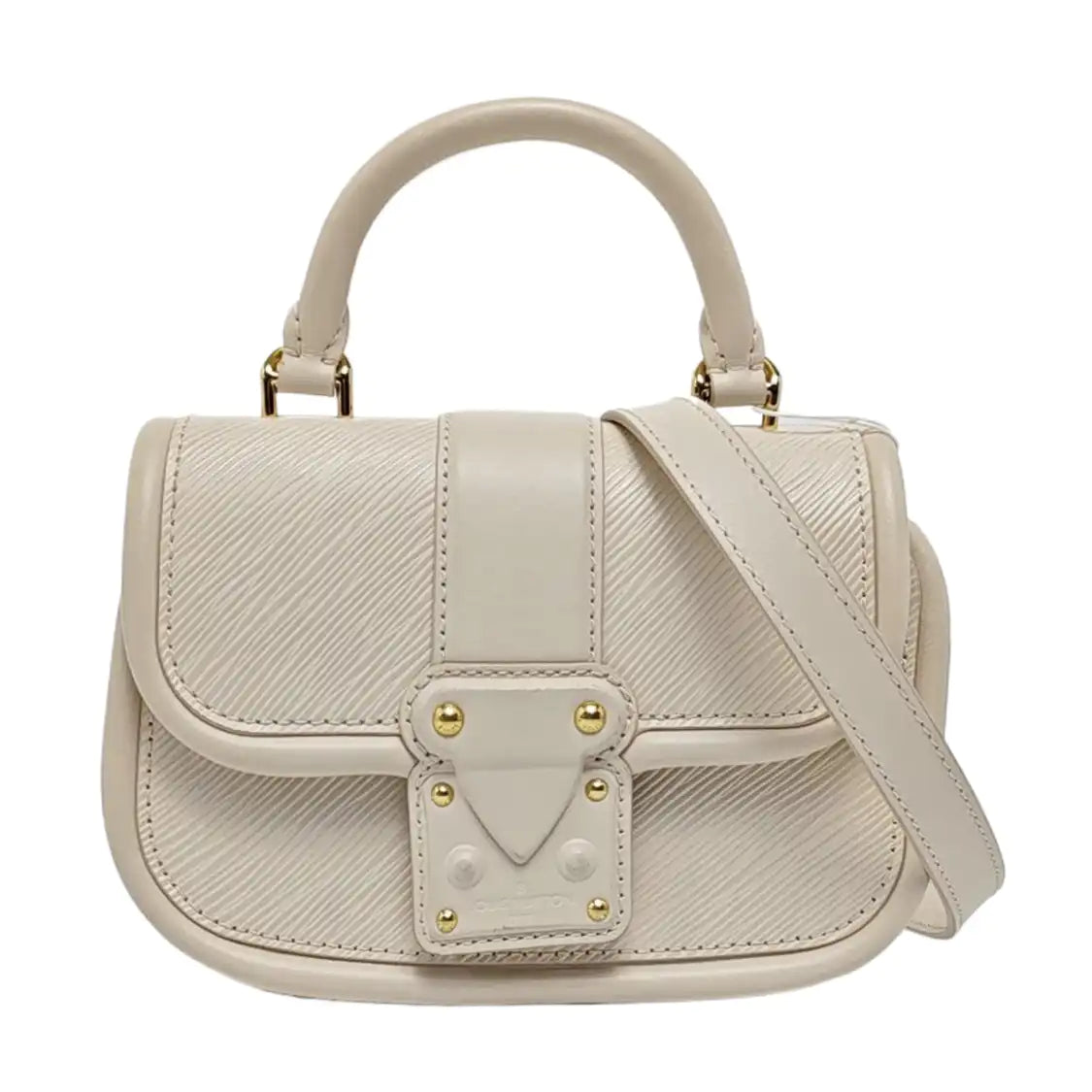 LOUIS VUITTON HIDE & SEEK Beige EPI Leather Water Ripple Shoulder Bag Gold Hardware Removable Strap-(SKU)-961302682