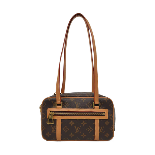 LOUIS VUITTON CITE Brown Coated Canvas Monogram Single Shoulder Bag Handbag with Gold Hardware-(SKU)-961060465