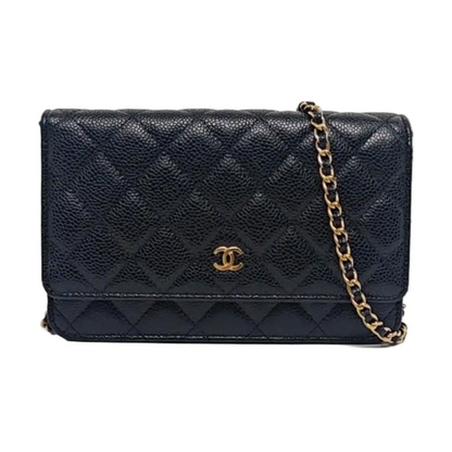 CHANEL WOC Black Caviar Leather Quilted Single Shoulder Bag with Gold Hardware-(SKU)-961837744